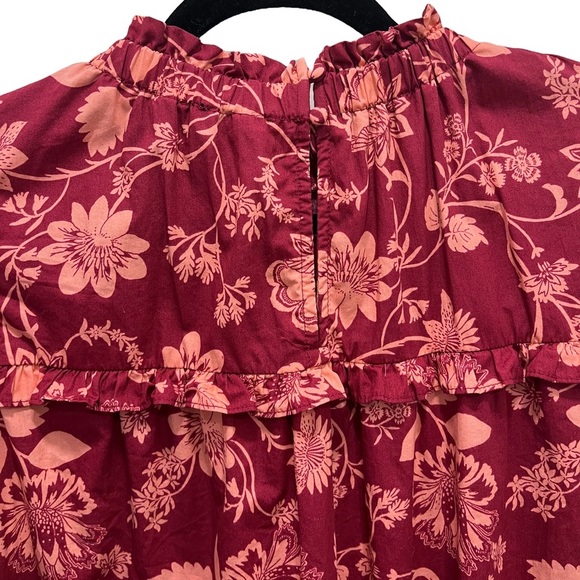 Sugarlips | Mulberry Floral Rowena Ruffled Cotton Shift Dress XS 3/4 Sleeves - Picture 6 of 12